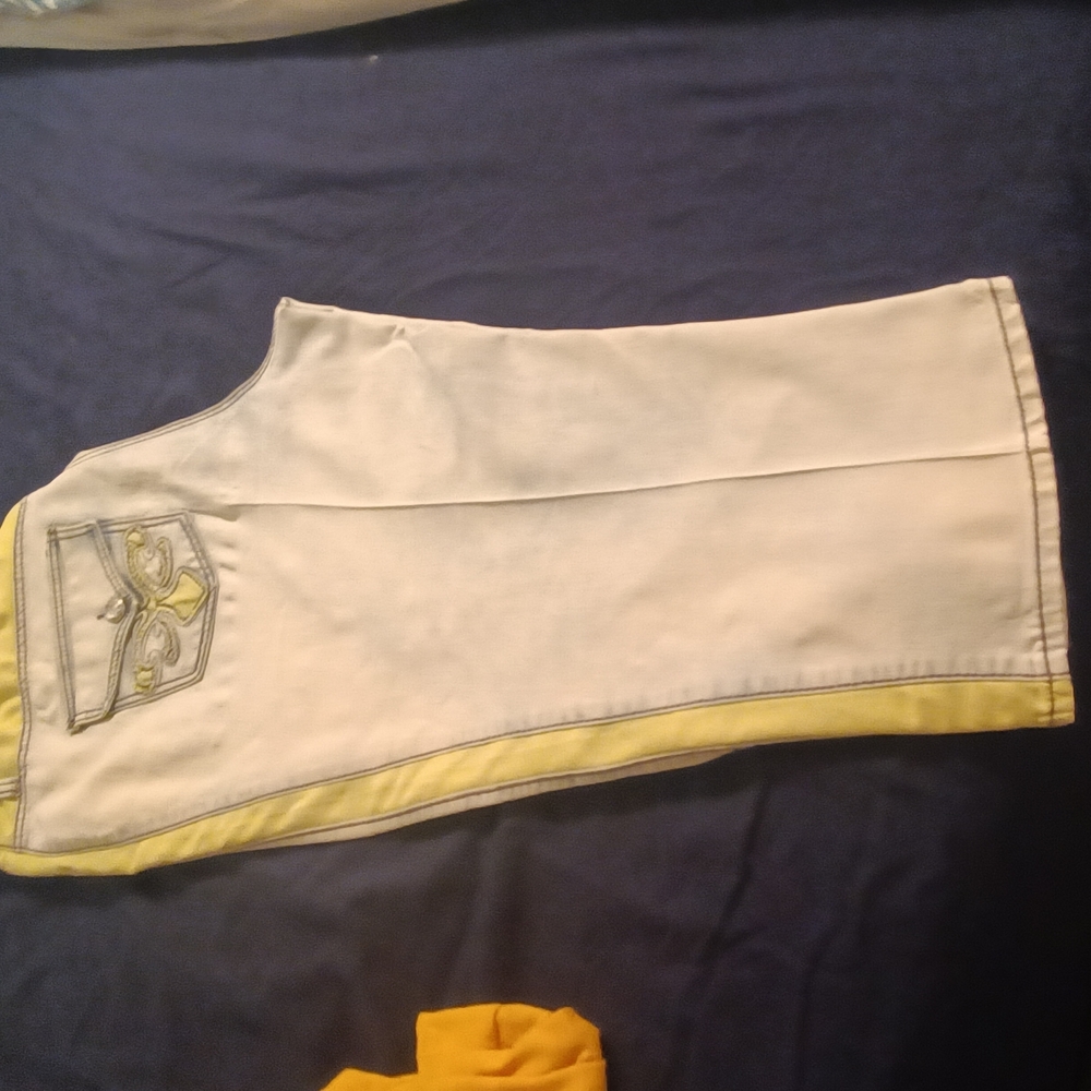 Stylish White and Yellow Jeans